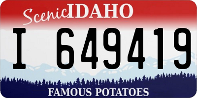 ID license plate I649419