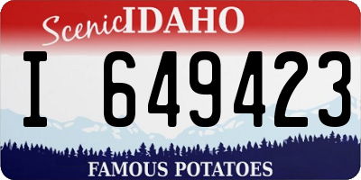 ID license plate I649423