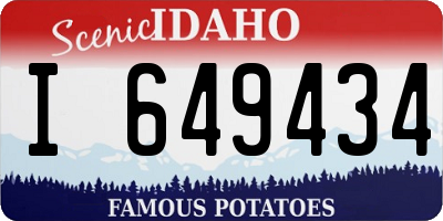 ID license plate I649434