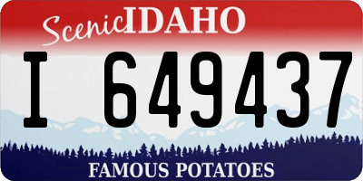 ID license plate I649437