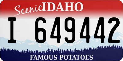 ID license plate I649442