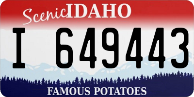 ID license plate I649443