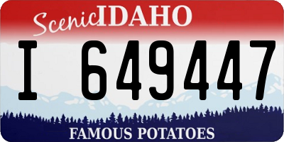 ID license plate I649447