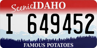 ID license plate I649452