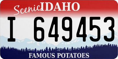 ID license plate I649453