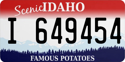 ID license plate I649454
