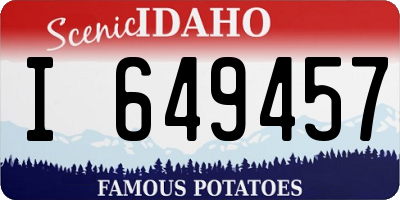 ID license plate I649457