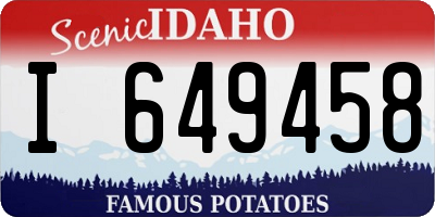 ID license plate I649458