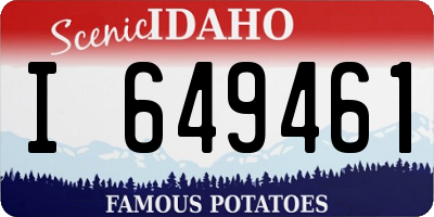 ID license plate I649461