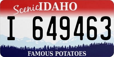 ID license plate I649463