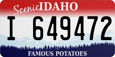 ID license plate I649472