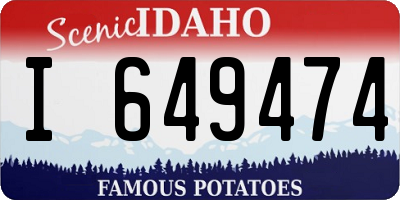 ID license plate I649474