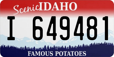 ID license plate I649481
