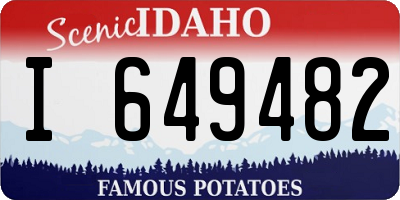 ID license plate I649482