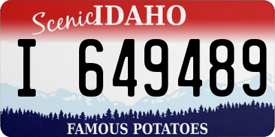 ID license plate I649489