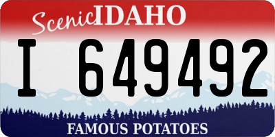 ID license plate I649492