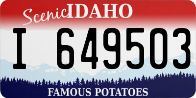 ID license plate I649503