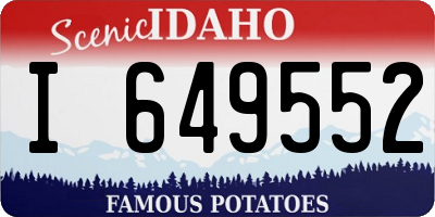 ID license plate I649552