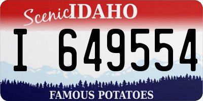 ID license plate I649554