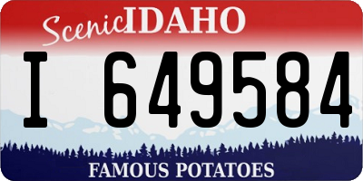 ID license plate I649584