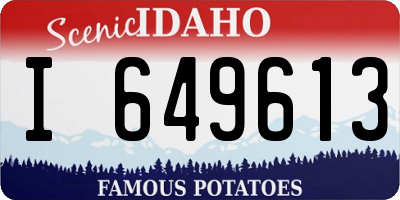 ID license plate I649613