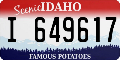 ID license plate I649617