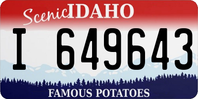 ID license plate I649643