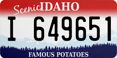 ID license plate I649651