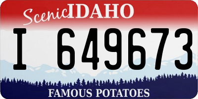 ID license plate I649673