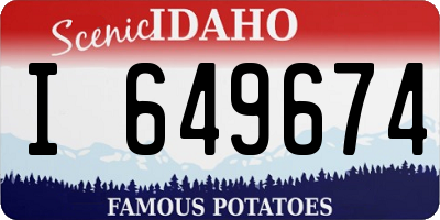 ID license plate I649674