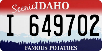 ID license plate I649702