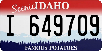 ID license plate I649709