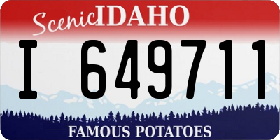ID license plate I649711