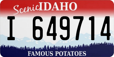 ID license plate I649714