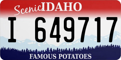 ID license plate I649717