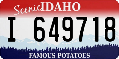 ID license plate I649718
