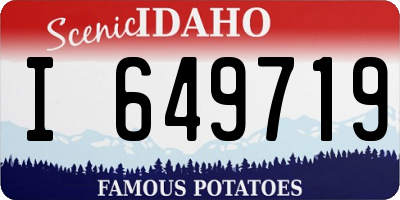 ID license plate I649719