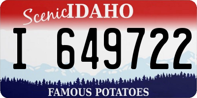 ID license plate I649722