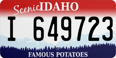 ID license plate I649723