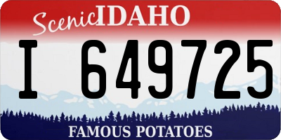 ID license plate I649725