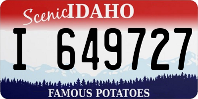 ID license plate I649727
