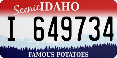ID license plate I649734