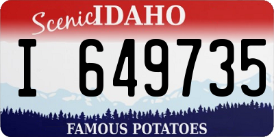 ID license plate I649735