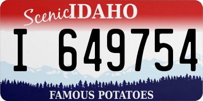 ID license plate I649754