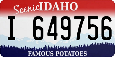 ID license plate I649756
