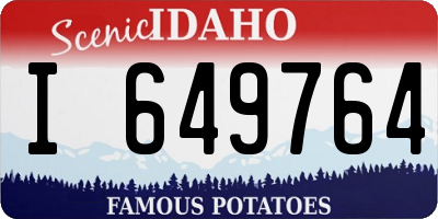ID license plate I649764