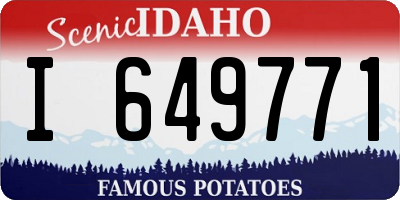 ID license plate I649771