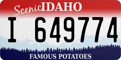 ID license plate I649774