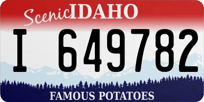 ID license plate I649782