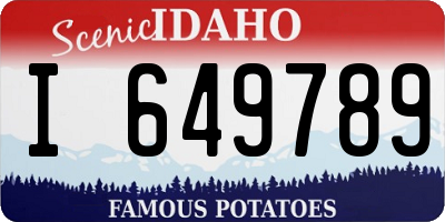 ID license plate I649789